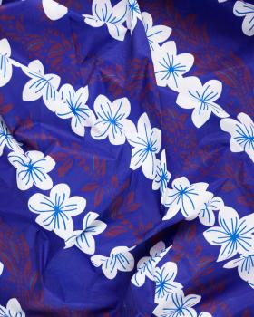 Tissu Polynésien TAURA Bleu - Tissushop